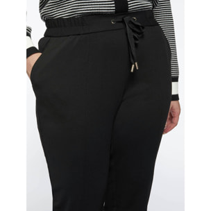 Fiorella Rubino - Pantaloni joggers in tessuto scuba crêpe - Nero