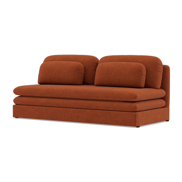Ysal - canapé 3 places convertible déplimousse en velours texturé - Terracotta