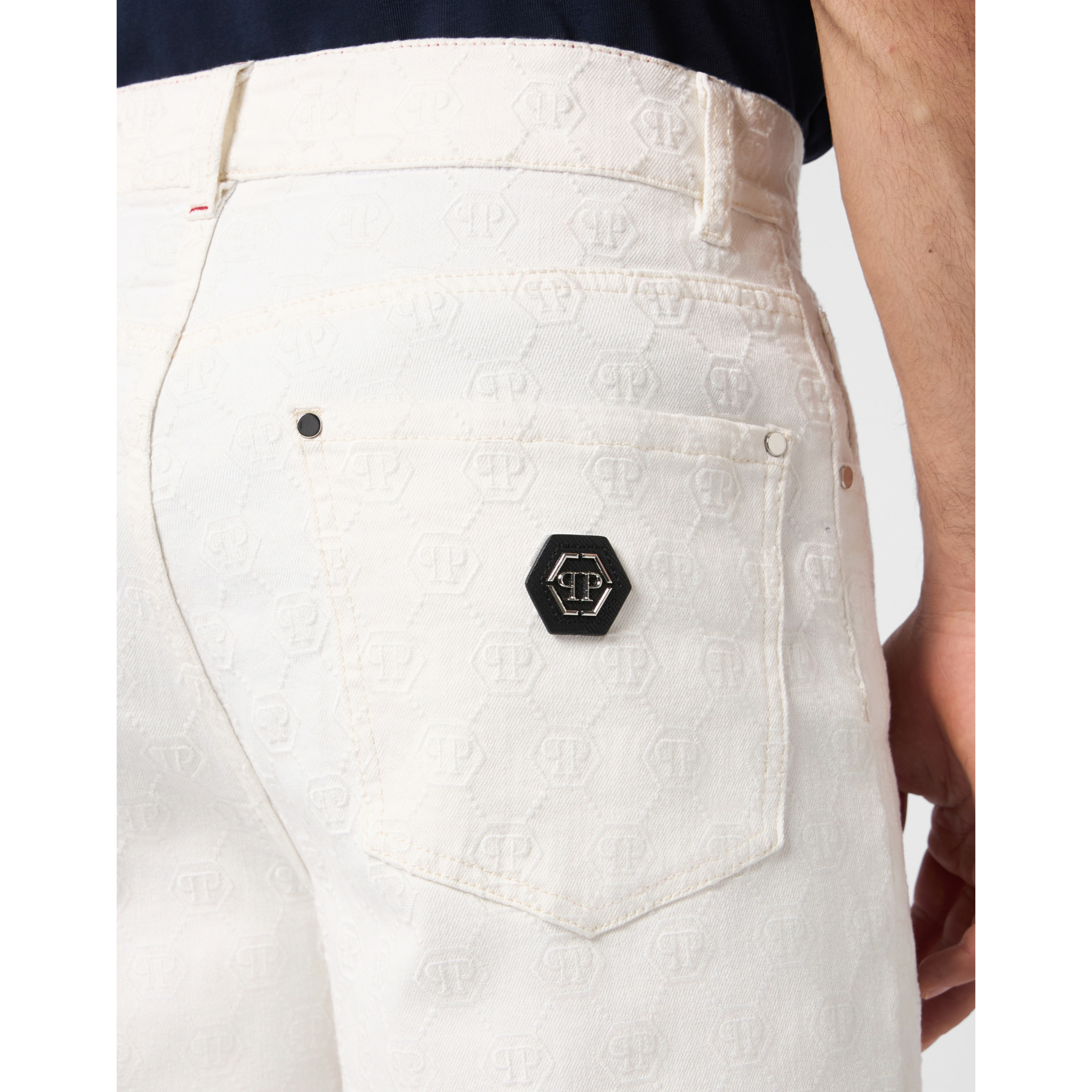 PHILIPP PLEIN Formentera Fit Shorts Embroidery Monogram