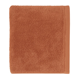 Serviette de bain unie en coton peigné biologique, ESSENTIEL, Orange Erable
