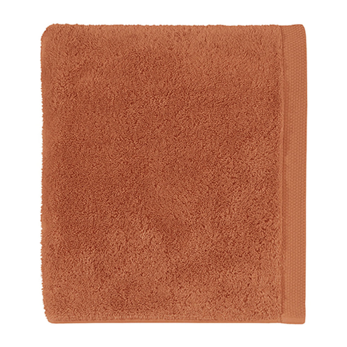 Serviette de bain unie en coton peigné biologique, ESSENTIEL, Orange Erable