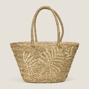 Bolso de playa mimbre Palma color marron beige Fibras naturales