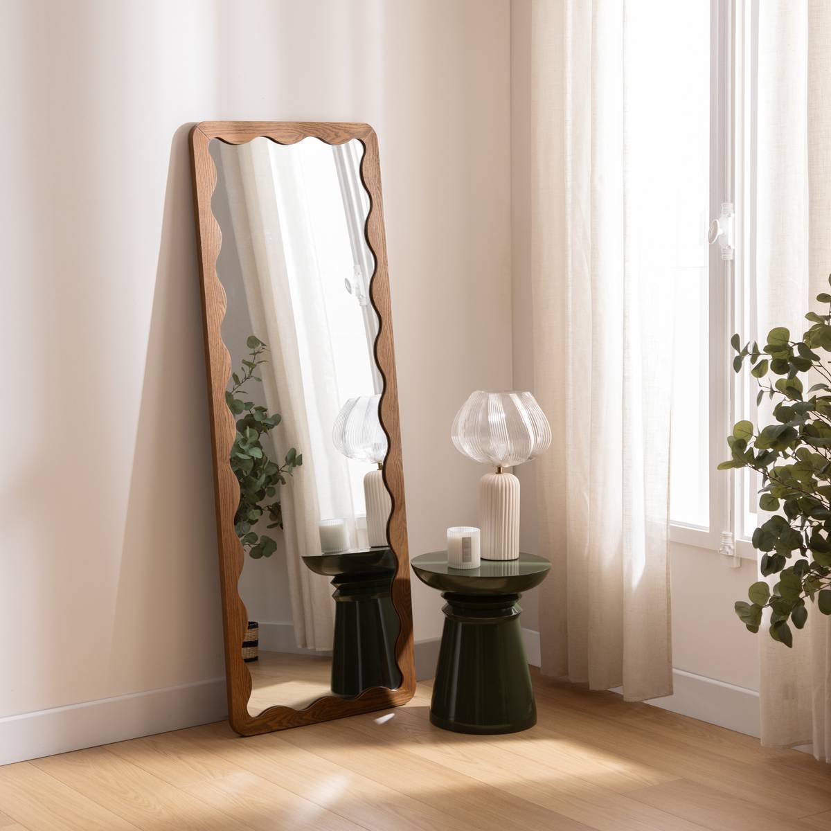 Miroir mural Tinny marron 165x61cm