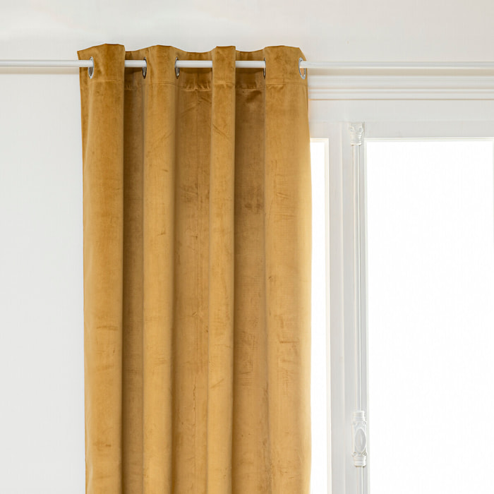 Rideau occultant "Théa" jaune moutarde 140x260cm