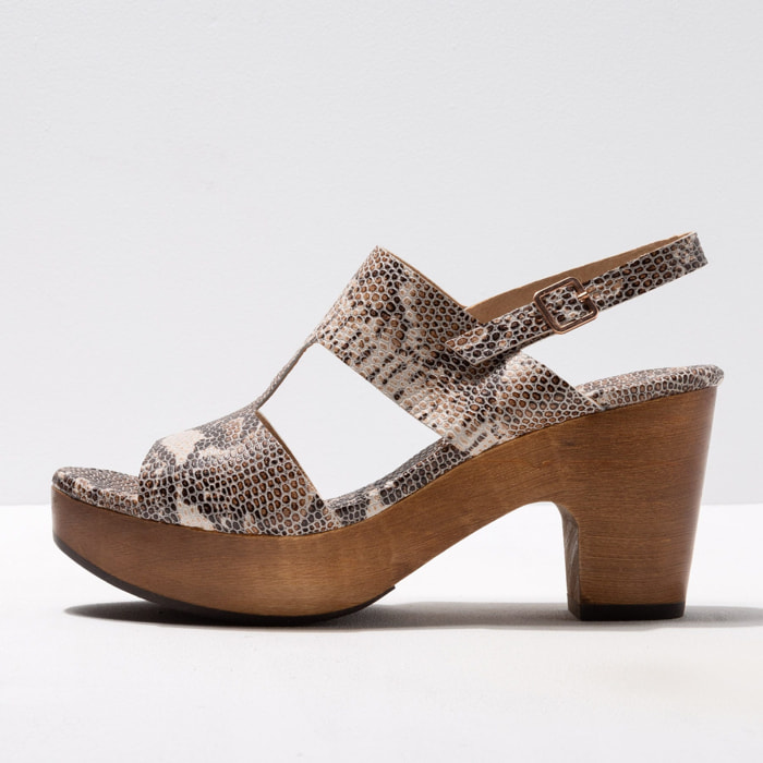 Sandalias con tacón S3270F FANTASY BOA BEIG/ST.LAURENT SANDAL color Boa beig