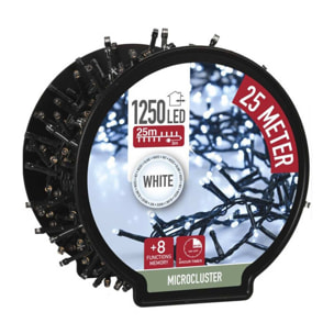 luces de navidad de 1250 luces led blanco con cable de 25 metros y temporizador