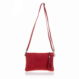 Oleggio Bolso bandolera Mujer.Piel auténtica Gamuza Grabado Espiga