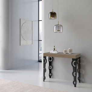 Consolle allungabile 90x40/300 cm Karamay Tortora telaio Antracite