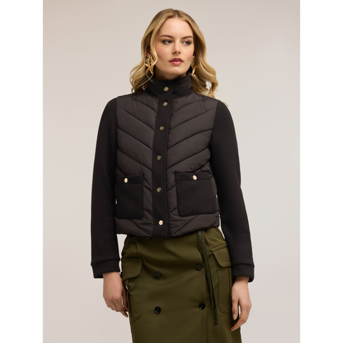 Motivi - Plumífero bimaterial - Negro