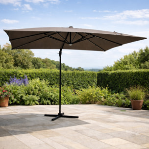 Parasol LED 3 x 4 m gris VALIANO