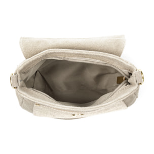 Altissimo borsa a tracolla donna. Pelle autentica Camoscio combinata con Camoscio Lucido.