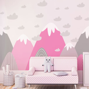 Stickers muraux enfants - Décoration chambre bébé - Autocollant Sticker mural géant enfant montagnes scandinaves ELIKA