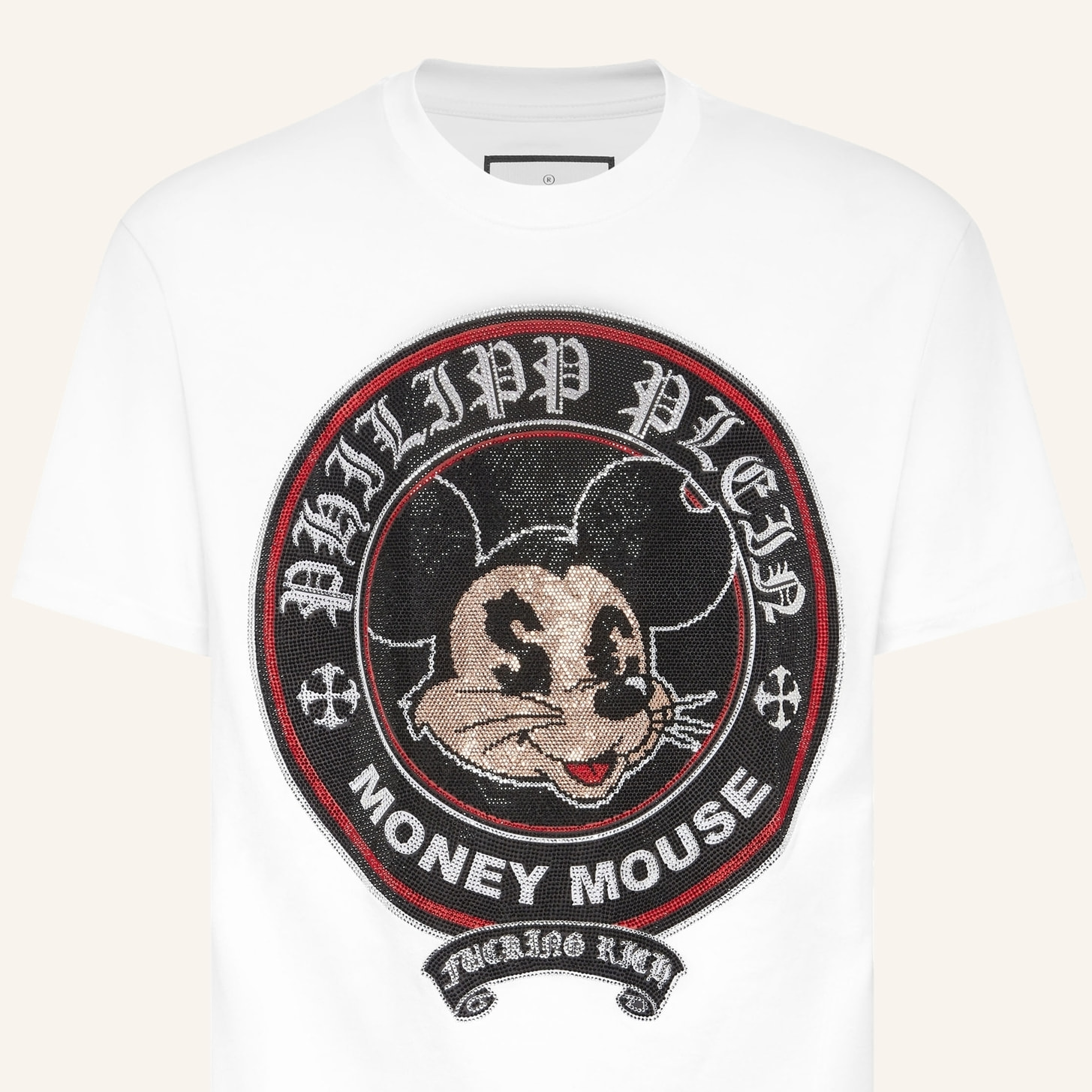 PHILIPP PLEIN Camiseta de cuello redondo y manga corta MONEY
