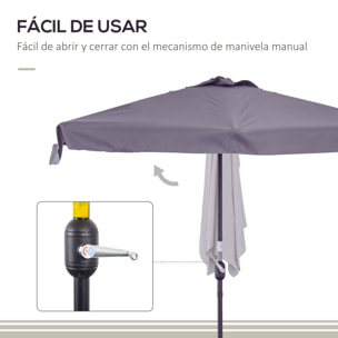 Sombrilla Rectangular 230x130x249 cm Parasol para Pared Media Sombrilla con Manivela Protección UV Impermeable Sombrilla para Balcón Terraza Jardín Gris Oscuro