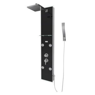 Colonne de douche a hydromassage - 22x125cm - en verre trempe + buses hydromassantes - EPSILON BLACK