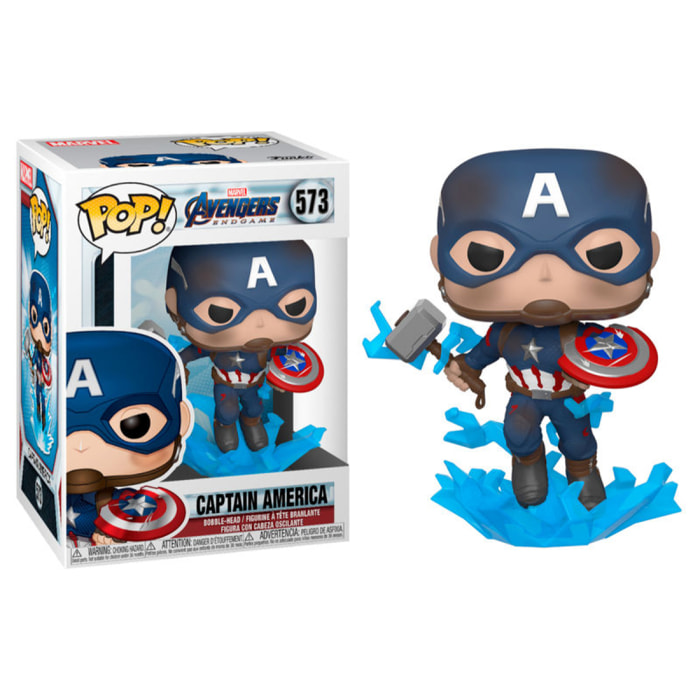 Avengers Endgame Funko Pop Vinile Figura Captain America Con Scudo Rotto 9 cm