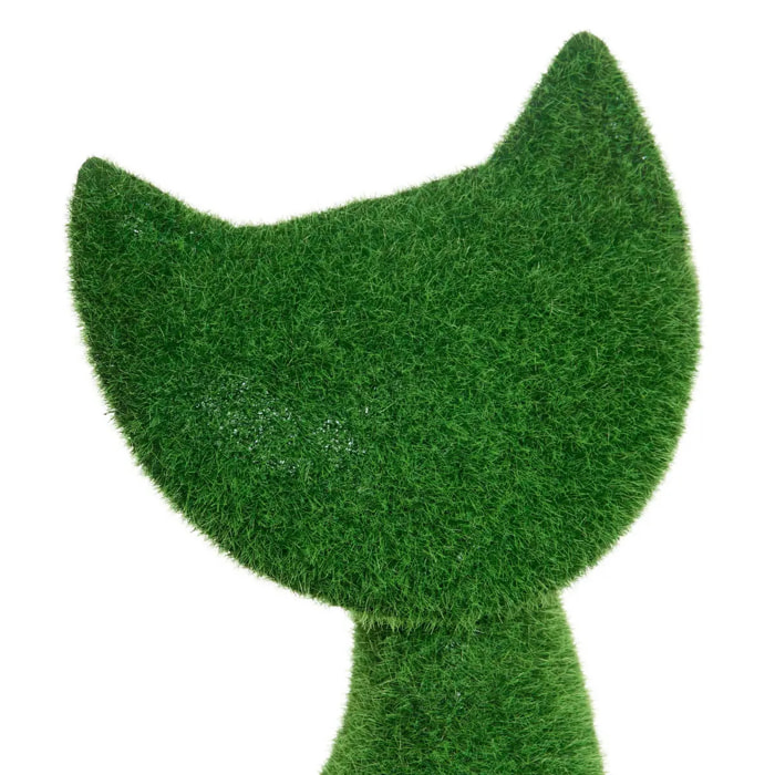 Statuette chat Grass H43,8cm gazon synthétique vert