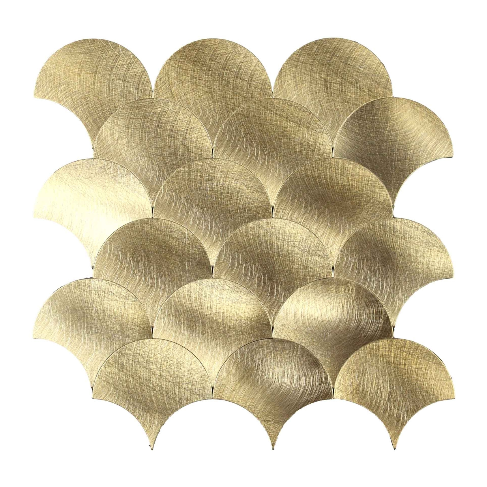 Crédence adhésive murale 3D  - Effet écailles 4 pièces - Doré