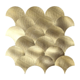Crédence adhésive murale 3D  - Effet écailles 4 pièces - Doré