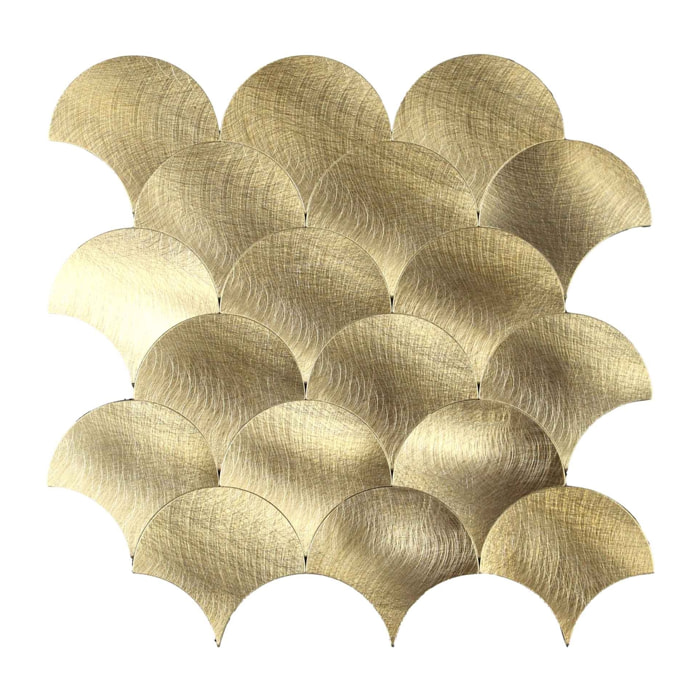 Crédence adhésive murale 3D  - Effet écailles 4 pièces - Doré