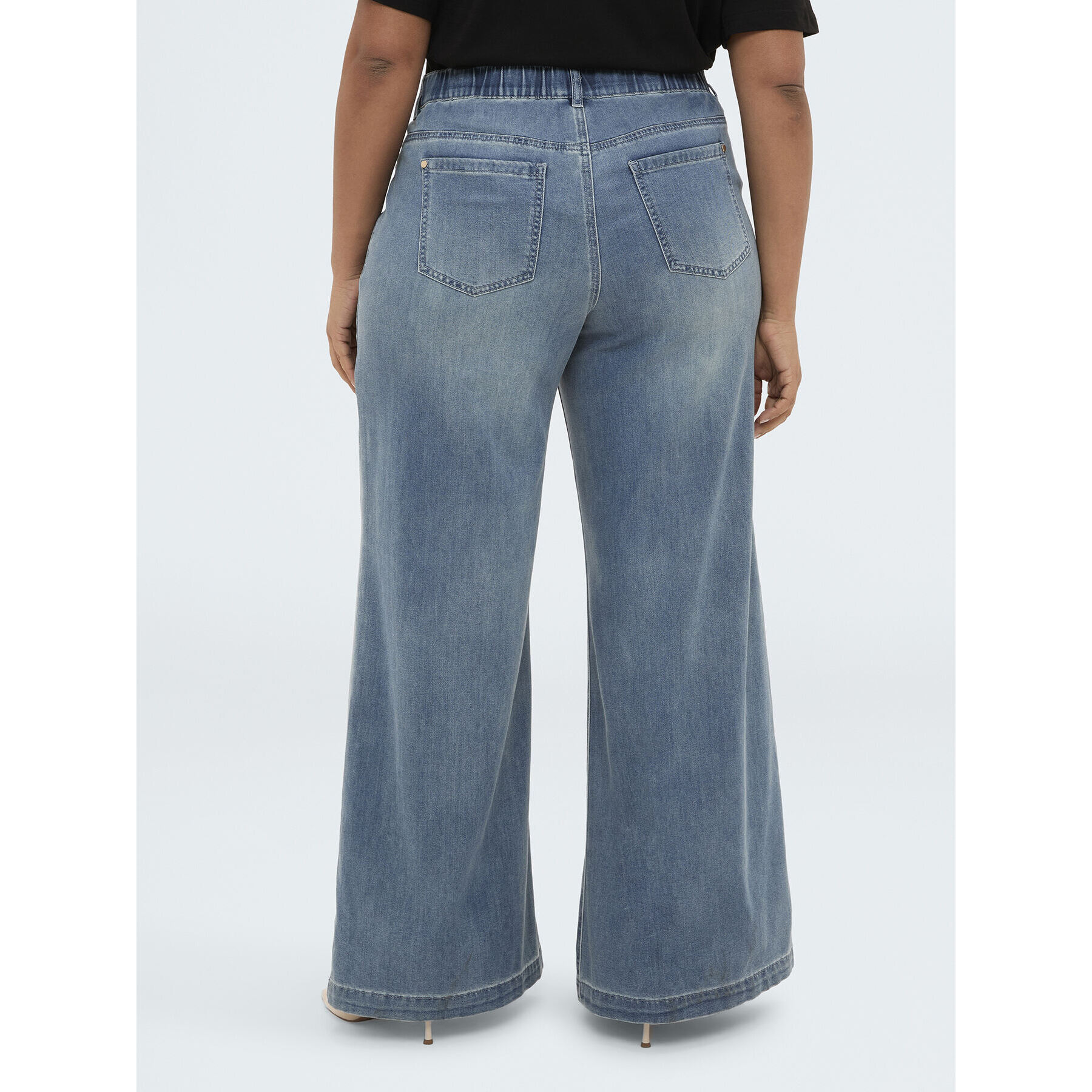Fiorella Rubino - Jeans Wide Leg en denim lavado - Azul