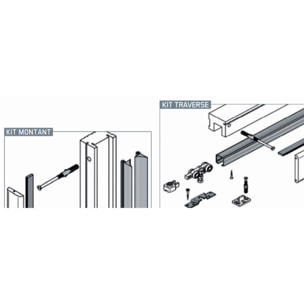 Traverse Applisystem 1000-1400 mm FIBROTUBI pour porte coulissante - 92030006