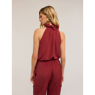 Motivi - Top con volantes - Burgundy