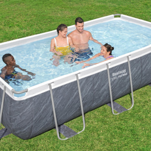 Bestway Piscine hors sol - Rectangulaire - Steel Pro Max - Décor marbre - 404 x 201 x 100 cm
