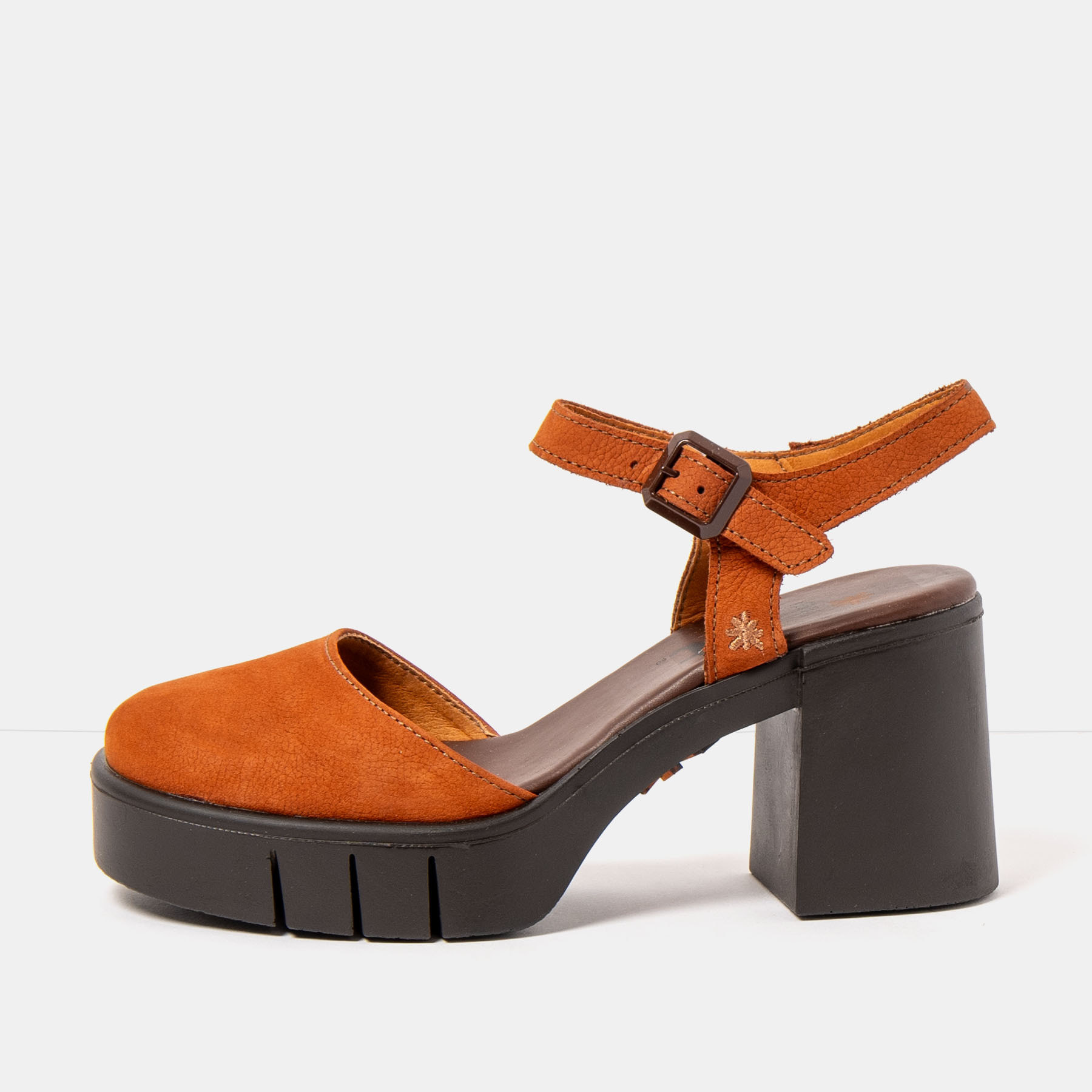 Sandalias con tacón 1991 NOBUCK DARK ORANGE / EIVISSA color Dark orange