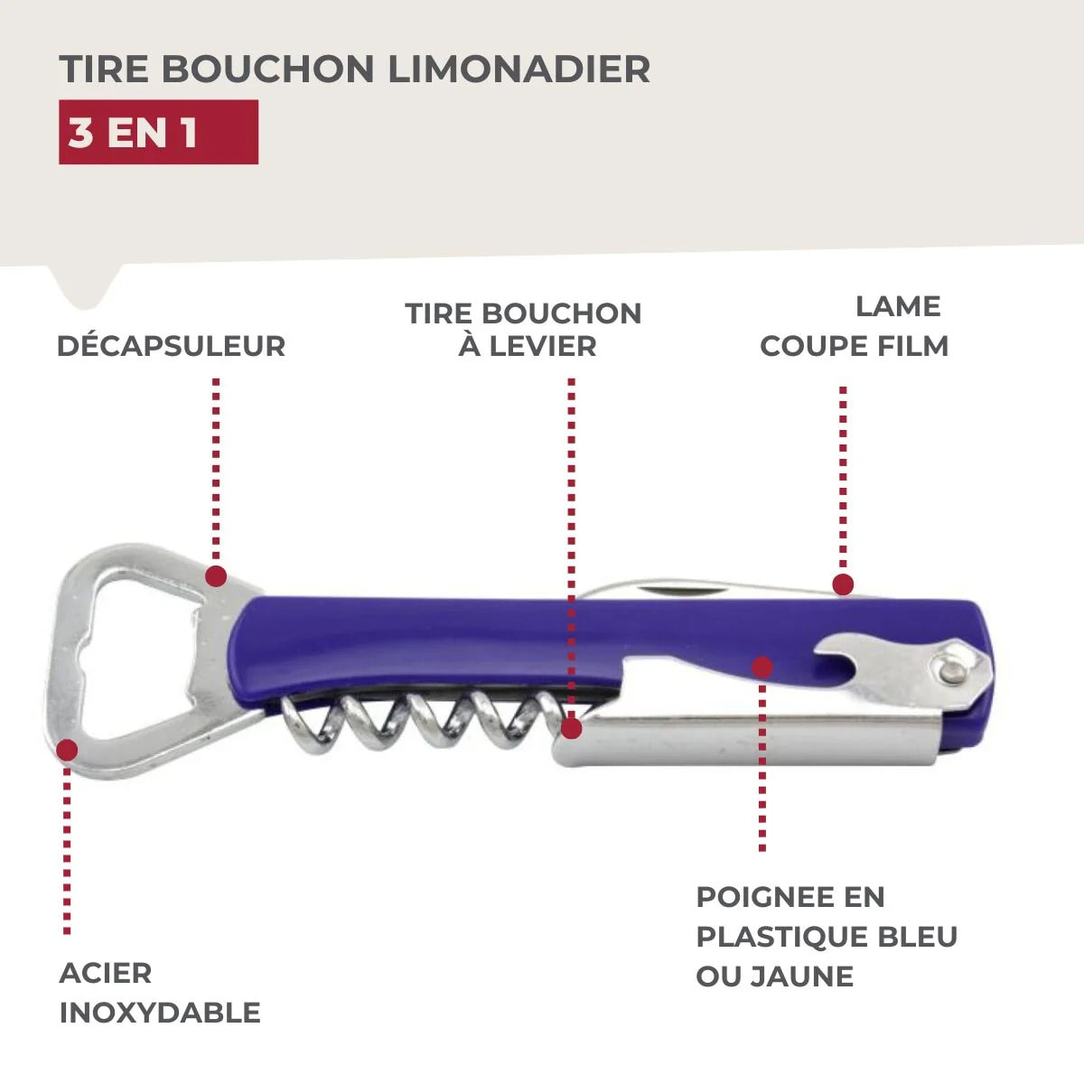 Tire-bouchon limonadier coloré Fackelmann Bar Concept