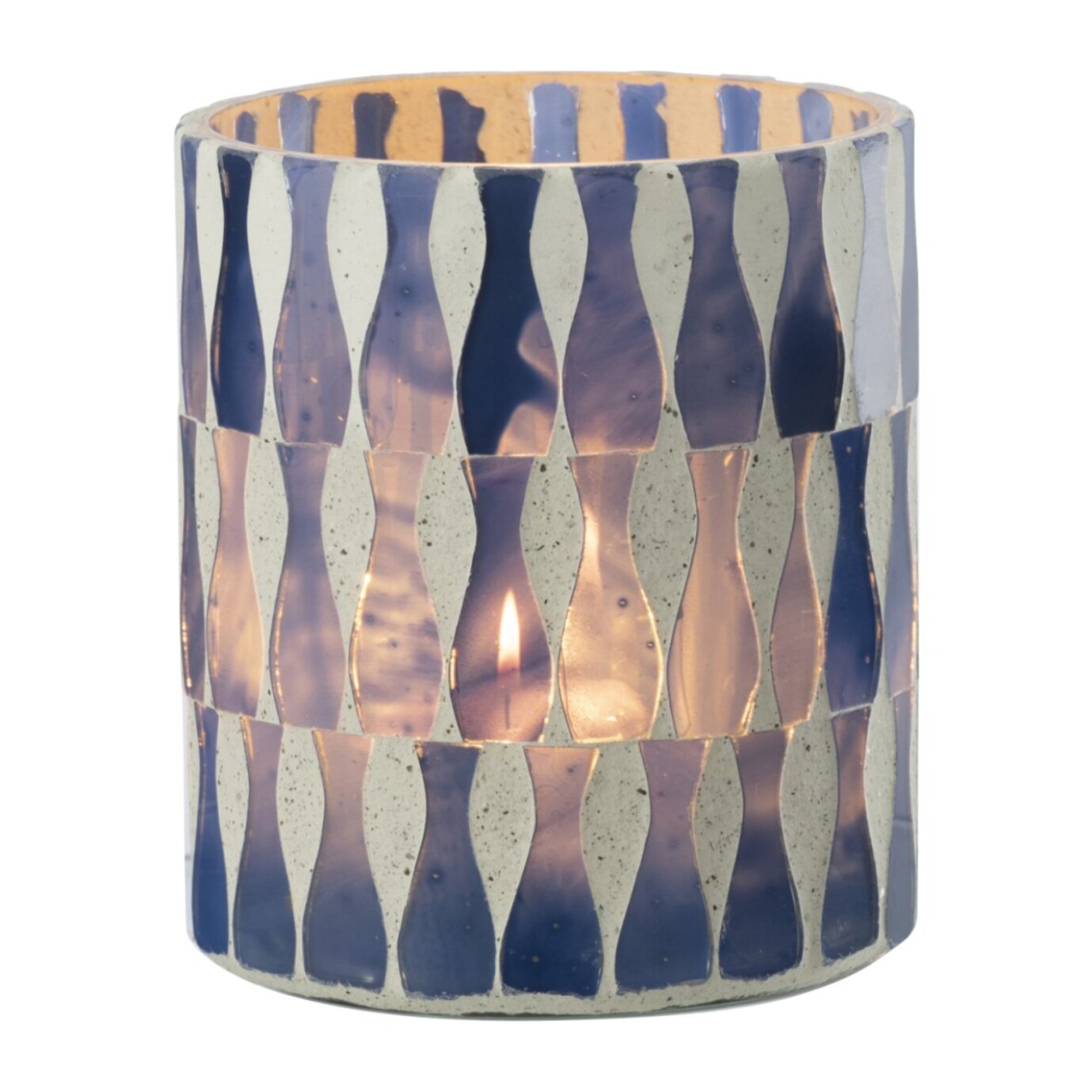 J-Line Chandelier - verre - bleu/blanc - medium