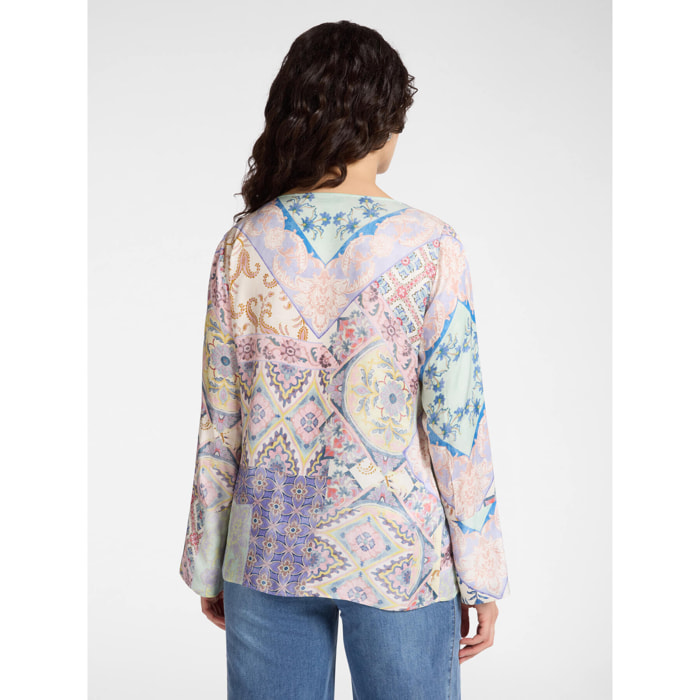 Elena Mirò - Blusa con stampa bandana - Viola