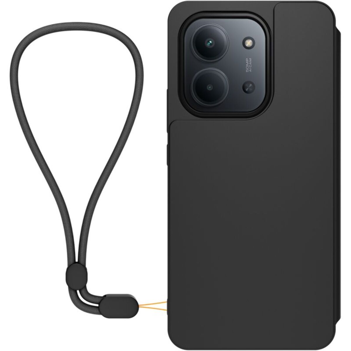 Etui avec cordon MADE FOR XIAOMI Redmi 15C 4G/5G Noir + dragonne