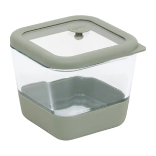 Boîte de conservation Siliglass carré 0,5L gris