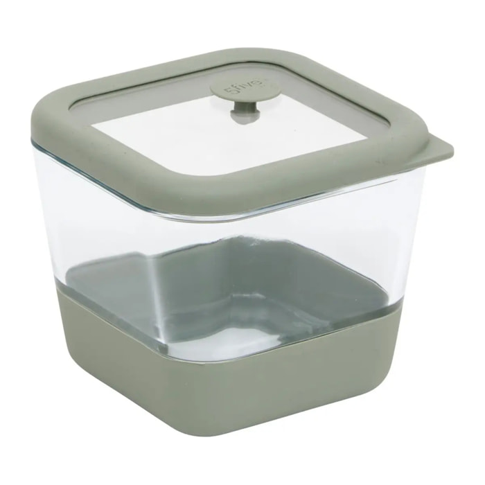 Boîte de conservation Siliglass carré 0,5L gris