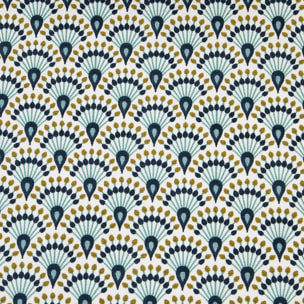 Tissu à motifs géométriques colorés - Bleu Foncé