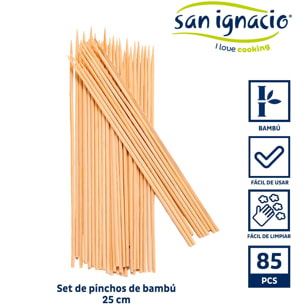 Set 85 pinchos bambu 25cm colección kinvara