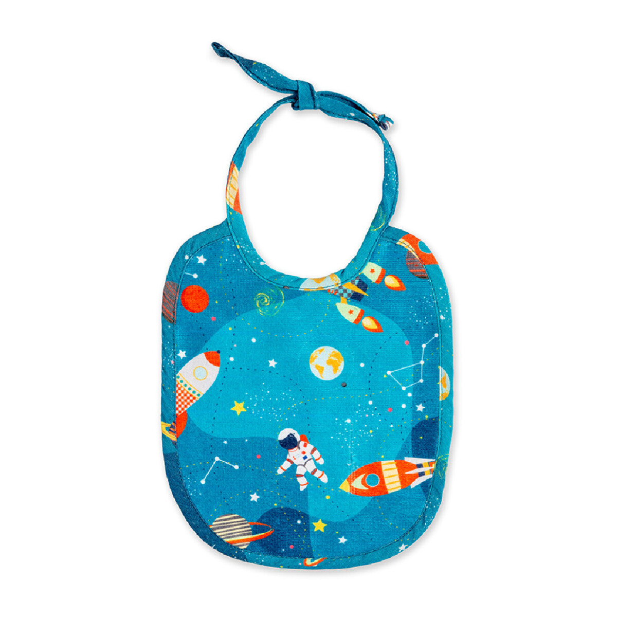 Bavoir enfant coton mélangé 340 g/m² imprimé vert Galaxies sideral