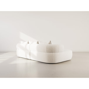 Angela - canapé d'angle gauche 4 places en velours texturé - Beige