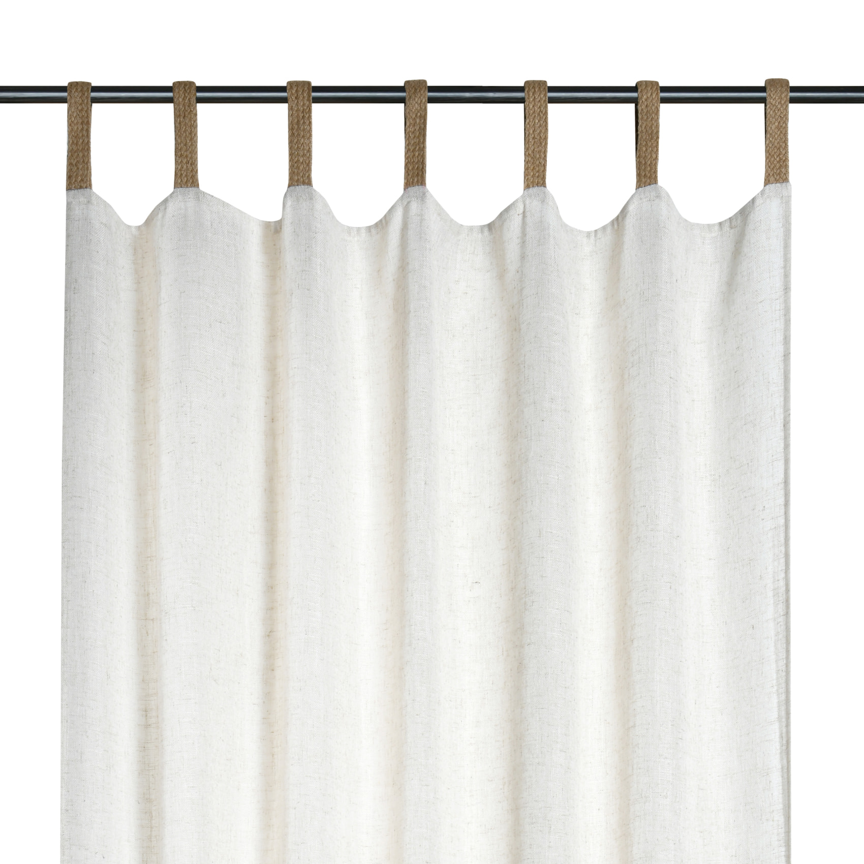 Voilage tamisant polylin à pattes - Naturel