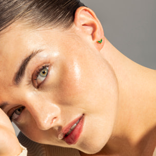 Pendientes de Circonita Esmeralda acabados en oro amarillo de 18K