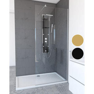 Paroi de douche à l'italienne - 90x200cm VERRE TRANSPARENT 6mm - FREEDOM 2 THIN TRANSPARENT 90