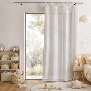 Voilage polylin à pattes tressées - Blanc