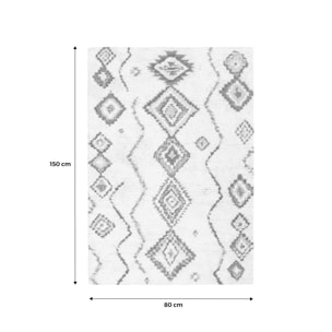 Tapis intérieur shaggy style berbère créme et multicolore MAGGIE