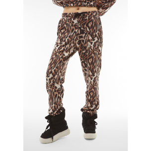 Pantaloni sportivi in felpa stampata animalier