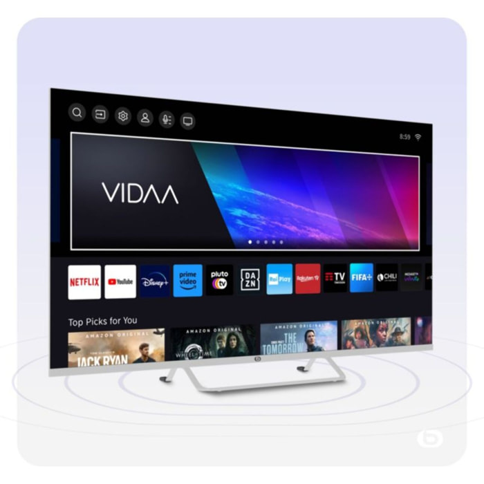 TV QLED ESSENTIELB 43QLED306W 43" (109 cm) 4K - Smart TV, coloris blanc