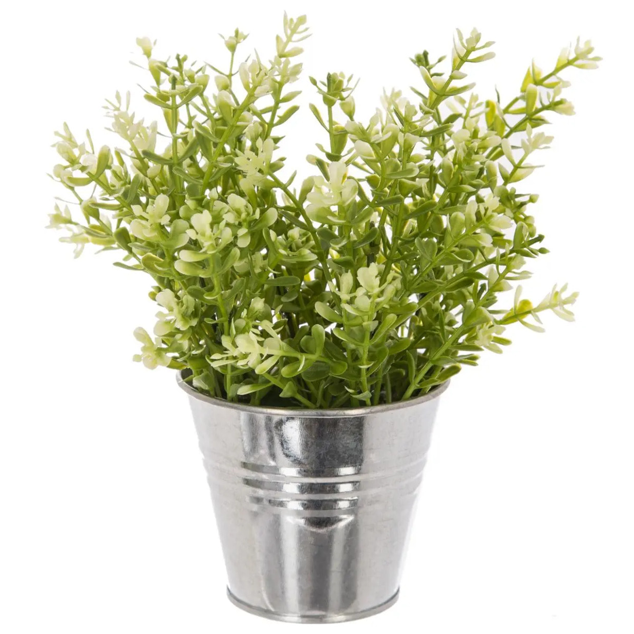 Plante artificielle - pot en métal - H25 cm