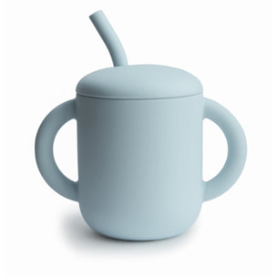 Mushie Taza Didáctica+Pajita Silicona Solid