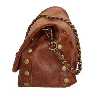 Borsa a tracolla da donna Made in Italy - Modello Floralia Lux - Pelle scamosciata - 25.0 x 15.0 x 11.0 cm