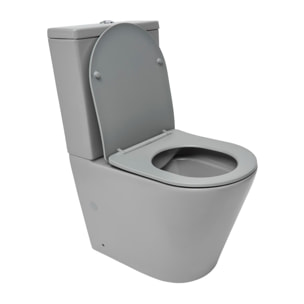 Infinitio WC à poser complet en céramique avec abattant SoftClose, gris mat (SATINF031VPSNLGRM)